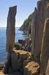What holds it in place is anyone's guess, but Balancing Rock, situated on Long Island in the Digby Neck and Islands region of Nova Scotia looks like it could topple any day.