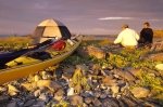 Kayaking and Camping at Hare Bay, Newfoundland, Canada, North America.