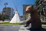Photo: City Hall Pondering Grizzly Bear Statue Winnipeg Manitoba