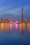 Photo: Illuminated Toronto City Skyline Twilight Reflections Ontario
