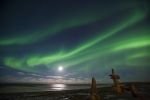 Photo: Northern Lights Moon Hudson Bay Manitoba
