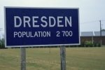 Photo: Population Sign Dresden Ontario Canada