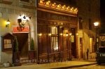 Photo: Rue Bonsecours Restaurant With Night Lights Old Montreal Quebec