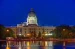 Photo: Saskatchewan Legislative Building Night Lights Regina City