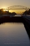 Photo: St Marys River International Bridge Sunset Soo Locks Ontario