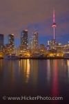 Photo: Toronto City Skyline Night Reflections Lake Ontario