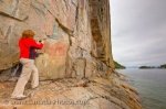 Photo: Tourist Photographing Agawa Rock Pictographs