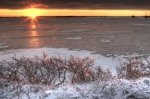 Photo: Winter Lake Sunset Hudson Bay Manitoba
