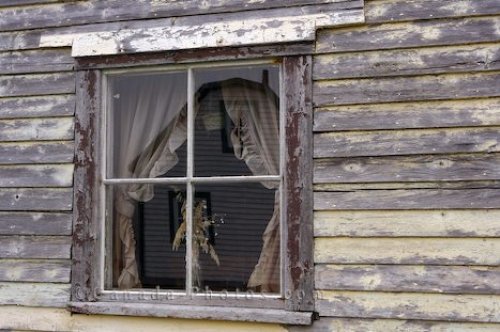 Photo: Cottage Window Battle Harbour Labrador