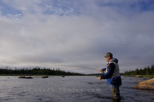Photo: Fly Fisherman Salmon River Main Brook Newfoundland