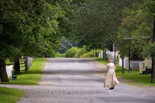 Photo: Historic Village Woman Sherbrooke Nova Scotia