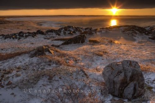 Photo: Husdon Bay Coastline Sunset Churchill Manitoba
