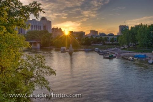 Photo: Marina Sunset Assiniboine River Winnipeg City Manitoba