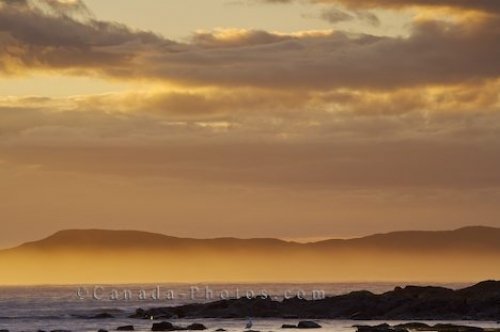 Photo: Ocean Islands Fog Sunset L Anse Aux Meadows Newfoundland