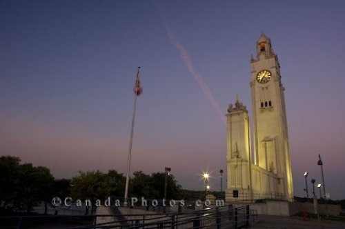 Photo: Old Port Clock Tower Sunset Montreal Quebec Canada