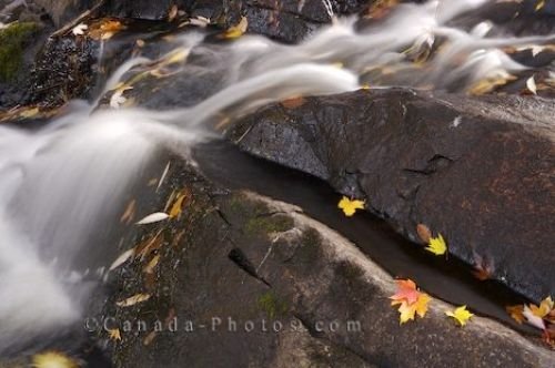 Photo: Restoule River Small Autumn Waterfall Ontario Canada