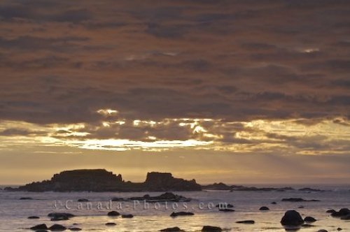 Photo: Rocky Island Sunset Storm Clouds L Anse Aux Meadows Newfoundland