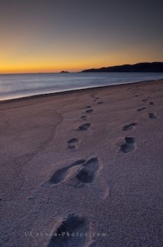 Photo: Sandy Beach Footprints Agawa Bay Sunset