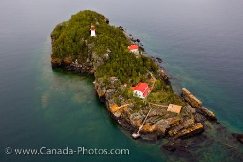 Photo: Aerial Trowbridge Island Lighthouse Lake Superior