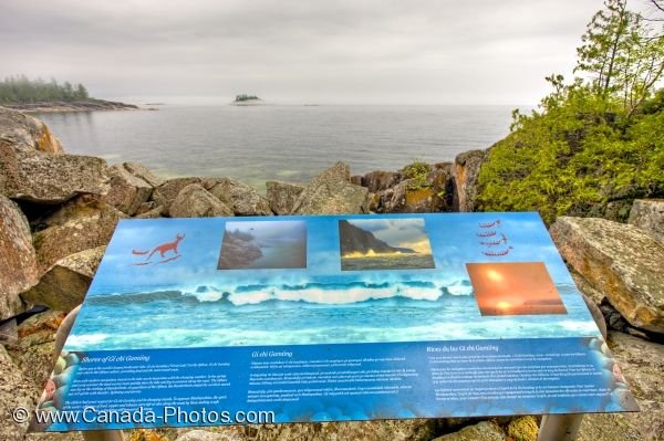 Photo: Agawa Rock Information Sign Lake Superior