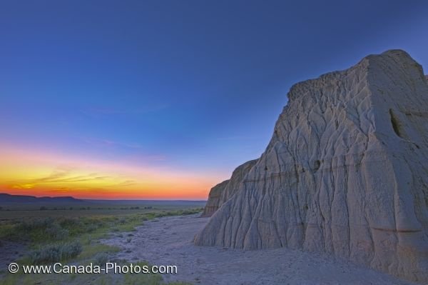 Photo: Castle Butte Rock Formation At Dusk Saskatchewan Canada