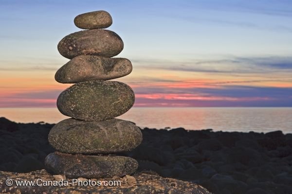 Photo: Delaps Cove Sunset Scenery Stone Formation Nova Scotia