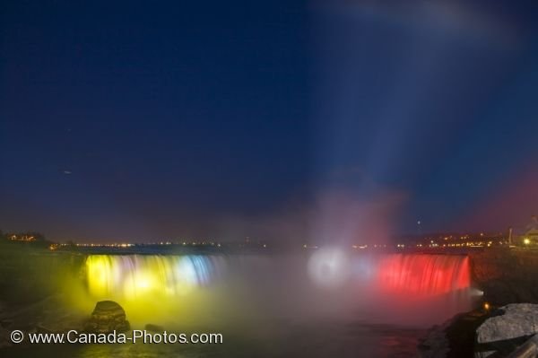 Photo: Horseshoe Falls Colorful Nightly Illumination Show Niagara Falls