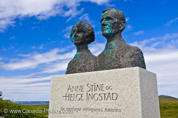 Photo: Ingstad Statue L Anse Aux Meadows Newfoundland