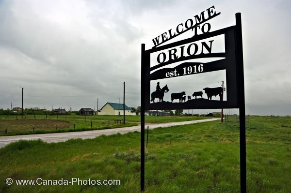 Photo: Orion Alberta Welcome Sign