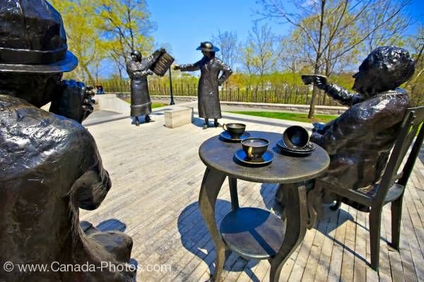 Photo: Statues of Famous Five entitled Women are Persons grounds of Parliament Hill City of Ottawa