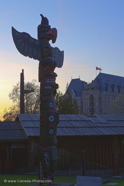 Photo: Totem Poles Thunderbird Park Royal BC Museum Victoria